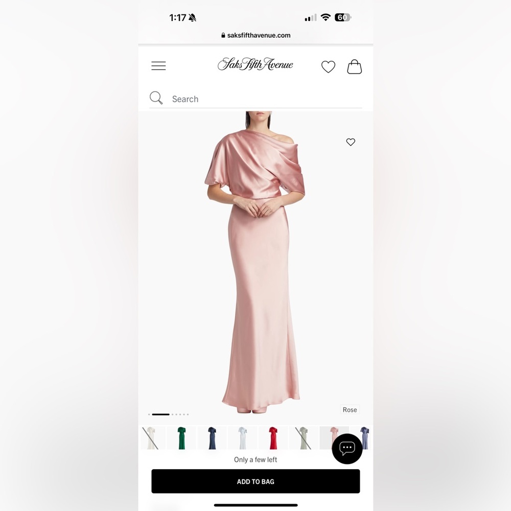 Amsale Satin one shoulder gown